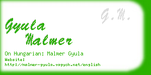 gyula malmer business card